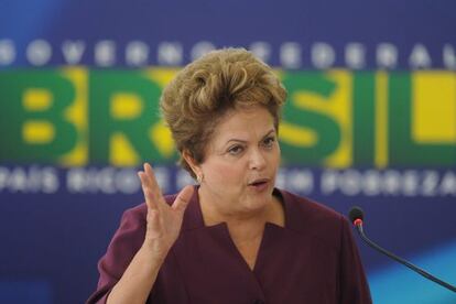 La presidenta Rousseff dando un discurso el pasado miércoles.