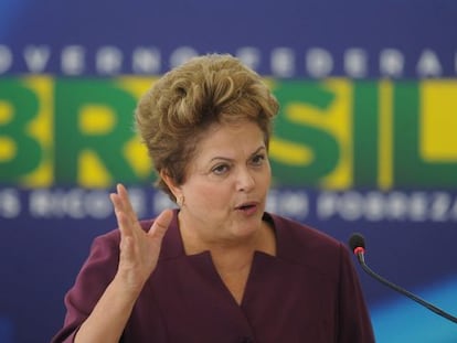 La presidenta Rousseff dando un discurso el pasado miércoles.