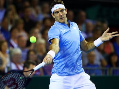 Juan Mart&iacute;n Del Potro durante su partido con Murray.