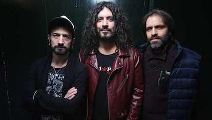 Nando, Pedro y Edu, componentes de La fuga.