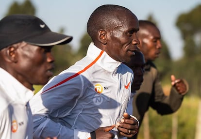 Kipchoge durante una de las sesiones de entrenamiento.