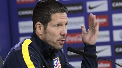 Simeone, en una rueda de prensa.