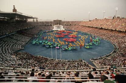 Ceremonia de inauguración de los Juegos Olímpicos de Barcelona en 1992.