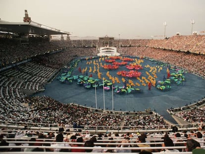 Ceremonia de inauguración de los Juegos Olímpicos de Barcelona en 1992.