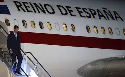 El Rey, a su llegada a Cartagena de Indias (Colombia), en la madrugada de esre viernes,