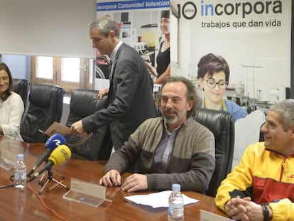 Bibiano Mart&iacute;nez, director territorial de CaixaBank en la Comunidad Valenciana, momentos antes de presentar el balance del programa Incorpora. 
