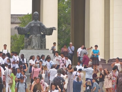 Estudiantes de la Universidad de la Habana protestan por el aumento en las tarifas de internet, el 4 de junio de 2025.