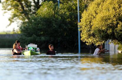 Una imagen de julio, cuando las inundaciones también afectaron los cascos urbanos.