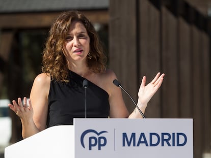 La presidenta de la Comunidad de Madrid, Isabel Díaz Ayuso, en la inauguración del curso político del PP.