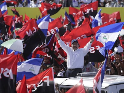 Daniel Ortega el 19 de julio, en la celebración del aniversario de la revolución sandinista.