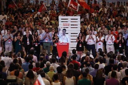 Pedro Sánchez, durante la clausura del 39.º Congreso Federal del PSOE en junio de 2017.