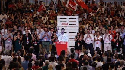 Pedro Sánchez, durante la clausura del 39.º Congreso Federal del PSOE en junio de 2017.