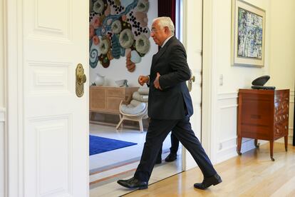 El primer ministro de Portugal, António Costa, el martes después de anunciar su dimisión en un discurso en su residencia oficial de Lisboa.