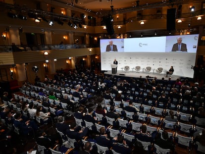 Josep Borrell durante su intervención en la Conferencia de Seguridad de Múnich, este domingo.