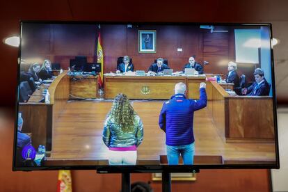 Los acusados por el robo en Atrio durante el juicio.