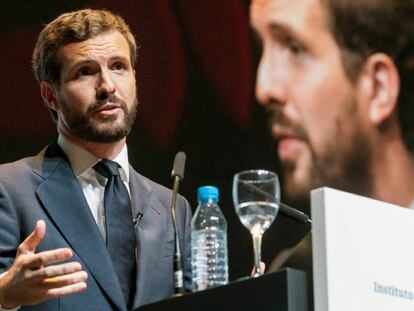 El presidente del Partido Popular Pablo Casado, en el XXII Congreso Nacional de la Empresa Familiar.