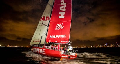 Llegada del Mapfre a Melbourne el 24 de diciembre.