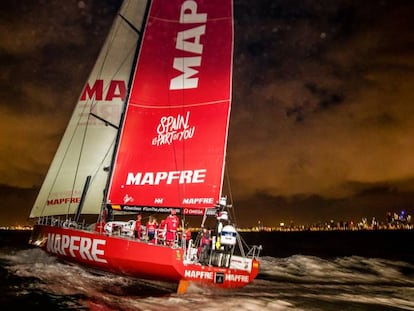 Llegada del Mapfre a Melbourne el 24 de diciembre.