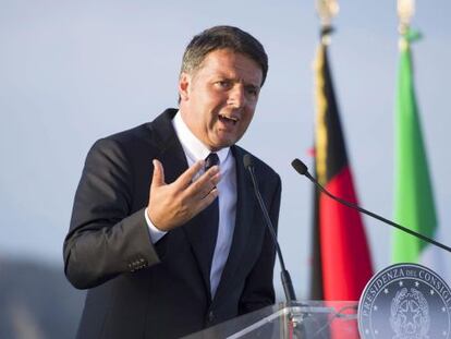Matteo Renzi, ofreciendo una rueda de prensa el 22 de agosto de 2016.