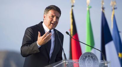 Matteo Renzi, ofreciendo una rueda de prensa el 22 de agosto de 2016.