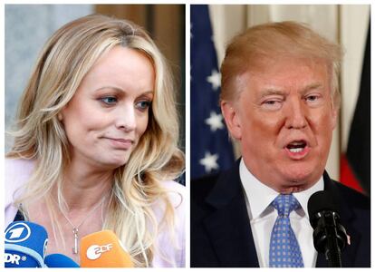 Stormy Daniels y Donald Trump.