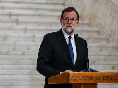 El president del Govern espanyol, Mariano Rajoy, aquest dimarts a Sofia.