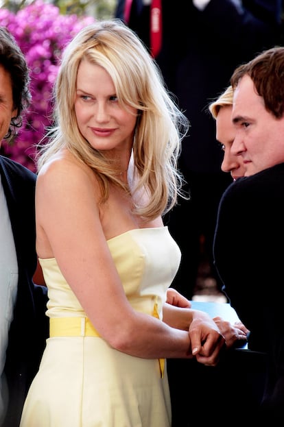 Daryl Hannah y Quentin Tarantino en Cannes en 2004.