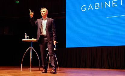 Mauricio Macri durante una reunión de gabinete ampliado, a principios de diciembre.