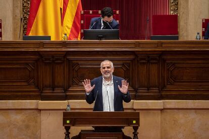 El líder de Ciudadanos en el Parlament, Carlos Carrizosa, en el último pleno de la Cámara