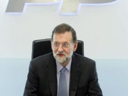 Rajoy, ayer en  una reuni&oacute;n en G&eacute;nova.