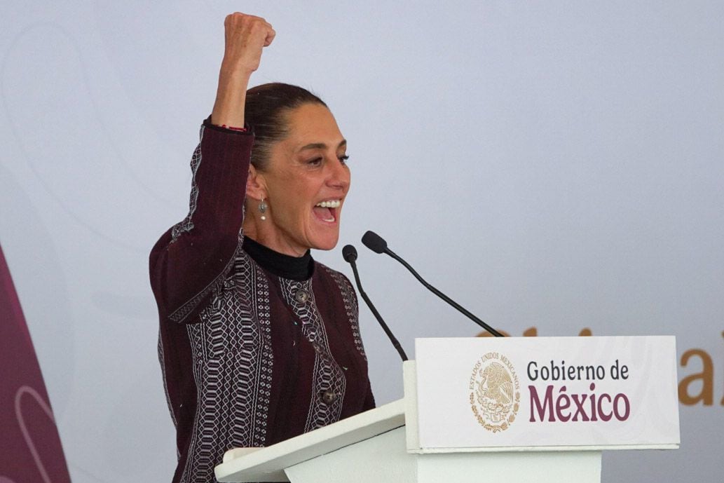 Claudia Sheinbaum en Chimalhuacán, Estado de México, el 31 de enero de 2025.