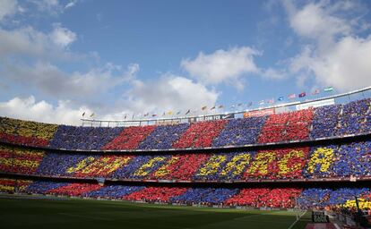 O clima de festa no Camp Nou.