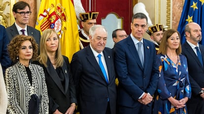 El presidente del Gobierno, Pedro Sánchez, este viernes en las celebraciones del Día de la Constitución, en el Congreso.