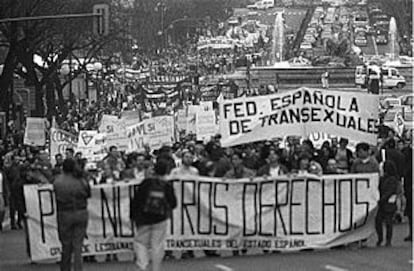 Manifestación de transexuales en Madrid.