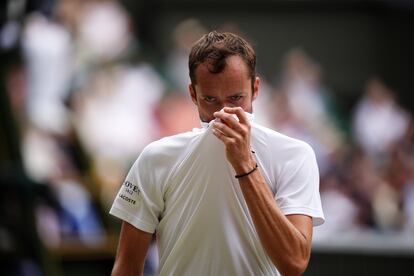 Daniil Medvedev tras caer eliminado en semifinales contra Carlos Alcaraz.