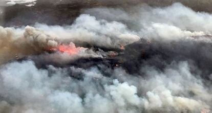 Imágenes del incendio de la cumbre de Gran Canaria tomada la Guardia Civil el pasasdo miércoles.