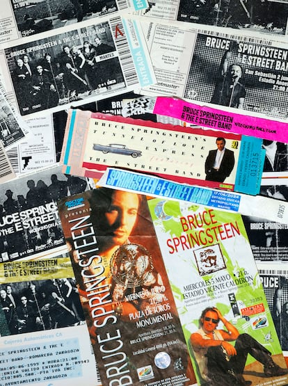 Entradas de algunos de los 60 conciertos de Springsteen a los que ha asistido Fermín Herce.