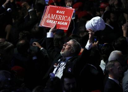 Celebraciones tras la victoria electoral del republicano, Donald Trump, en Nueva York.