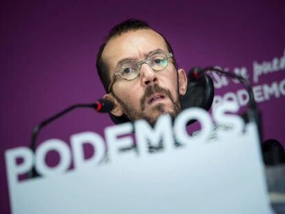 Pablo Echenique, tras la reunión de la ejecutiva de Podemos.