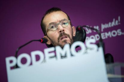 Pablo Echenique, tras la reunión de la ejecutiva de Podemos.
