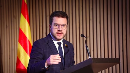 El presidente de la Generalitat, Pere Aragonès, en un acto este miércoles.