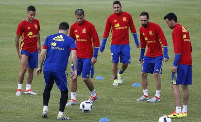 Entrenamiento de la selección española en la Eurocopa.