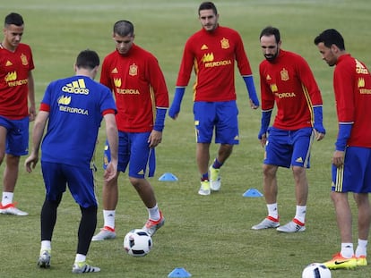 Entrenamiento de la selección española en la Eurocopa.