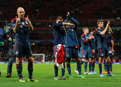 Los jugadores del Bayern Munich celebran la victoria