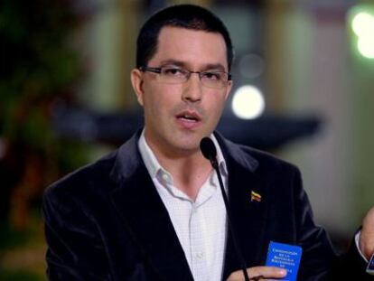 Jorge Arreaza, nesta segunda-feira em Caracas.