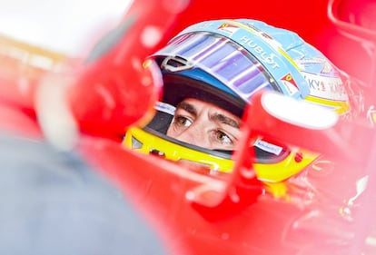 Alonso, en su Ferrari. 