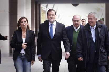 Sánchez-Camacho, Rajoy, Fernández Díaz y Arenas, el sábado.