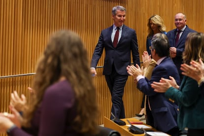 El presidente del PP, Alberto N?ez Feijo, en un acto organizado por los populares este mircoles en el Congreso.