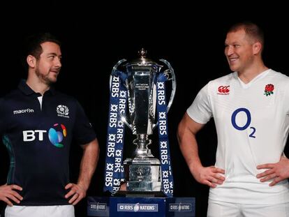 Laidlaw, capit&aacute;n de Escocia y Hartley, capit&aacute;n de Inglaterra. 