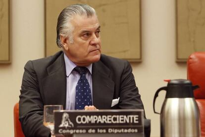 Luis Bárcenas, en el Congreso durante su comparecencia en la comisión de investigación en 2017.